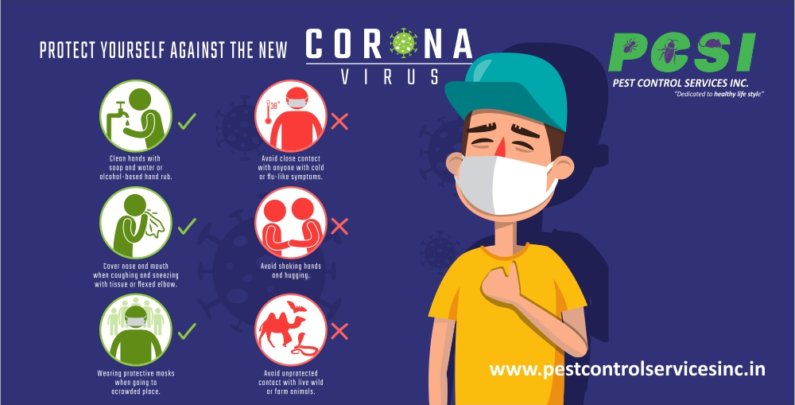 Protection from Corona Virus Infection by pest control service inc